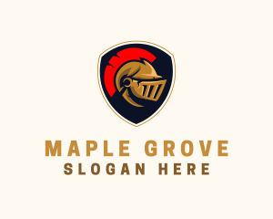 Gaming Spartan Helmet Armor logo design