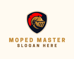 Gaming Spartan Helmet Armor logo design