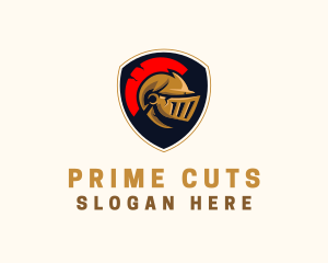 Gaming Spartan Helmet Armor logo design