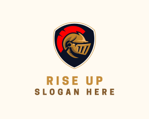 Gaming Spartan Helmet Armor logo design