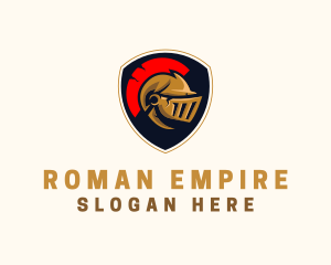 Roman - Gaming Spartan Helmet Armor logo design