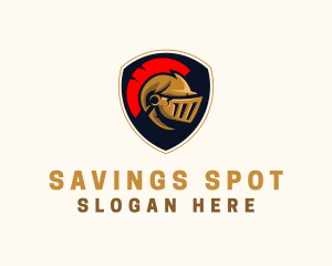 Gaming Spartan Helmet Armor logo design