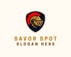 Gaming Spartan Helmet Armor logo design