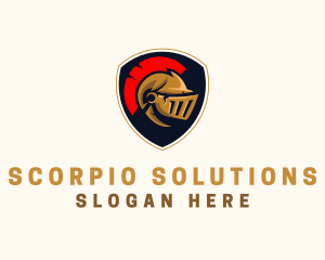 Gaming Spartan Helmet Armor logo design