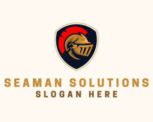 Gaming Spartan Helmet Armor logo design