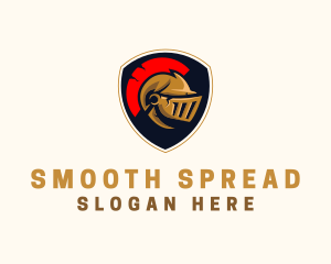 Gaming Spartan Helmet Armor logo design