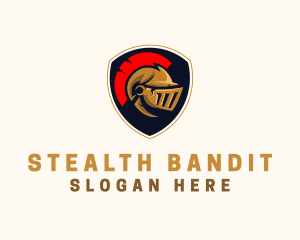 Gaming Spartan Helmet Armor logo design