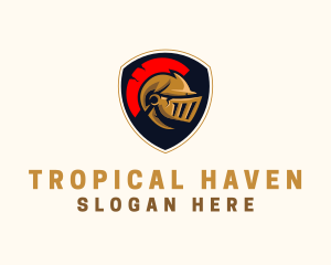 Gaming Spartan Helmet Armor logo design