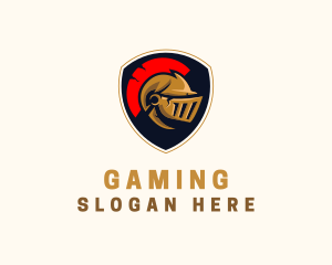 Gaming Spartan Helmet Armor logo design