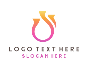 Marriage - Abstract Ring Pink Orange logo design