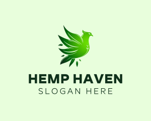 Weed Leaf Eagle logo design