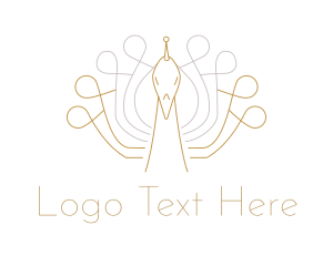 Golden Minimalist Peacock Logo