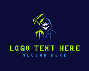 Streamer - Skull Reaper Spooky logo design