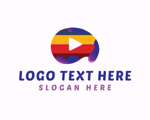 Youtube - Colorful Media Player logo design