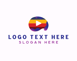 Youtube Vlogger - Colorful Media Player logo design