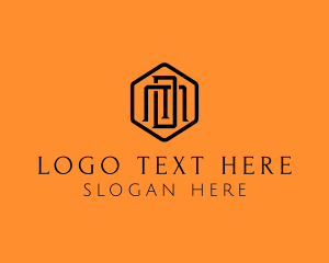 Letter Id - Hexagonal Letter DM Company logo design