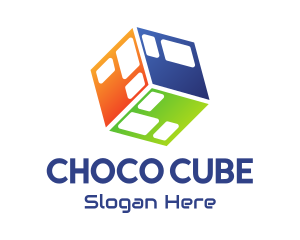 Colorful Tech Cube logo design