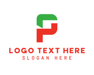 Initial - Modern Industrial Letter P logo design