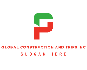 Initial - Modern Industrial Letter P logo design