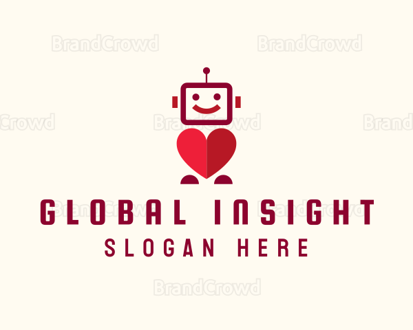 Modern Dating Robot Logo