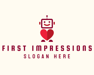 Modern Dating Robot logo design