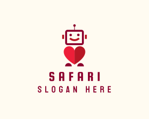 Modern Dating Robot logo design