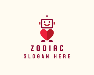 Romance - Modern Dating Robot logo design