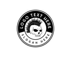 Bar - Rockstar Skull Punk logo design