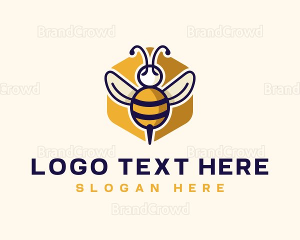 Beehive Flying Bee Logo