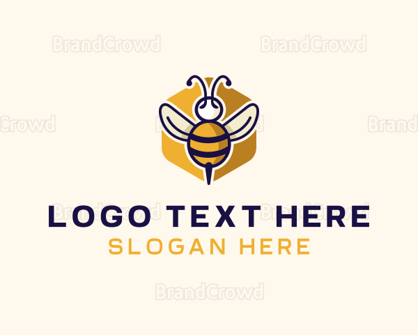 Bee Honeycomb Apiary Logo