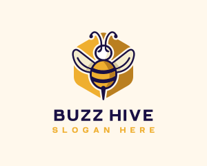 Beehive Flying Bee logo design