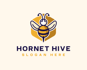 Hornet - Beehive Flying Bee logo design