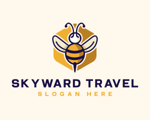 Fly - Beehive Flying Bee logo design