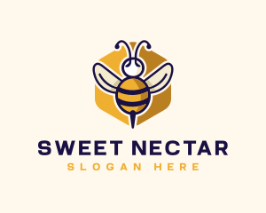 Honeybee - Beehive Flying Bee logo design