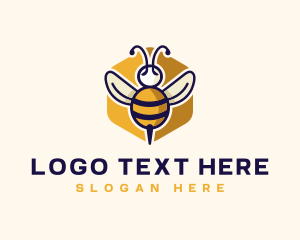 Honey - Beehive Flying Bee logo design