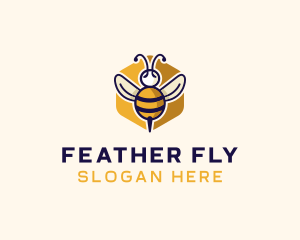 Bee Honeycomb Apiary logo design