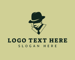 Man - Smoking Gentleman Hat logo design