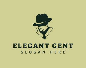 Smoking Gentleman Hat logo design