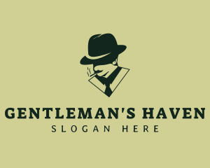 Smoking Gentleman Hat logo design