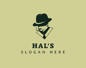 Man - Smoking Gentleman Hat logo design