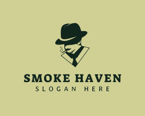 Smoking Gentleman Hat logo design