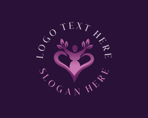 Organic - Woman Heart Plant logo design