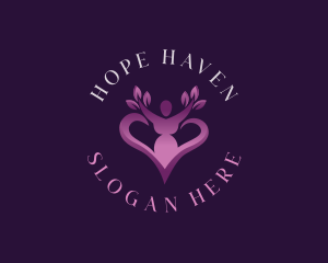 Woman Heart Plant Logo