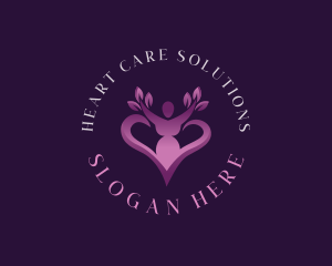 Woman Heart Plant logo design