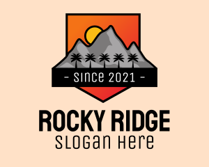 Rocky - Tropical Mountain Badge logo design