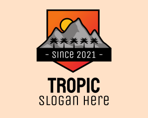 Tropical Mountain Badge logo design