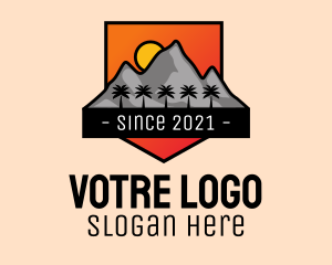 Hill - Tropical Mountain Badge logo design