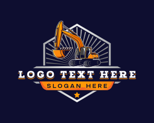 Bulldozer - Excavator Contractor Builder logo design
