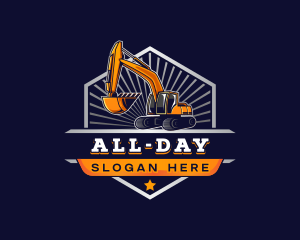 Backhoe - Excavator Contractor Builder logo design