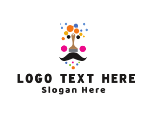 Mustache - Artist Paint Face logo design